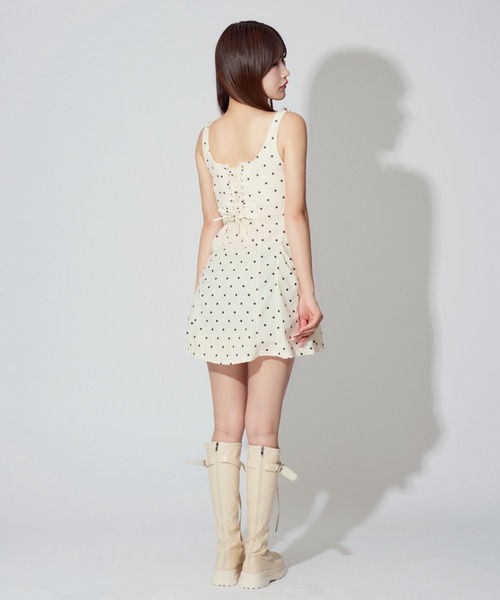 ALLuRing ChaRm(アリュリングチャーム)の「Dot Flare Camisole Dress / ドットフレアキャミソールワンピース(ワンピース・レディース・ホワイト・FREE)」の9枚目の写真