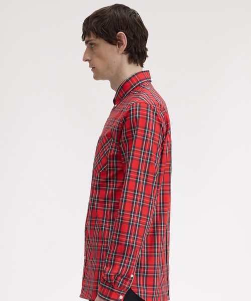 FRED PERRY（フレッドペリー）の「Stewart Tartan Shirt／スチュワートタータンシャツ（シャツ/ブラウス・メンズ・レッド・S/M/L）」の14枚目の写真