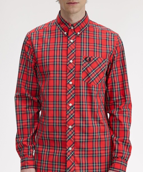 FRED PERRY（フレッドペリー）の「Stewart Tartan Shirt／スチュワートタータンシャツ（シャツ/ブラウス・メンズ・レッド・S/M/L）」の11枚目の写真