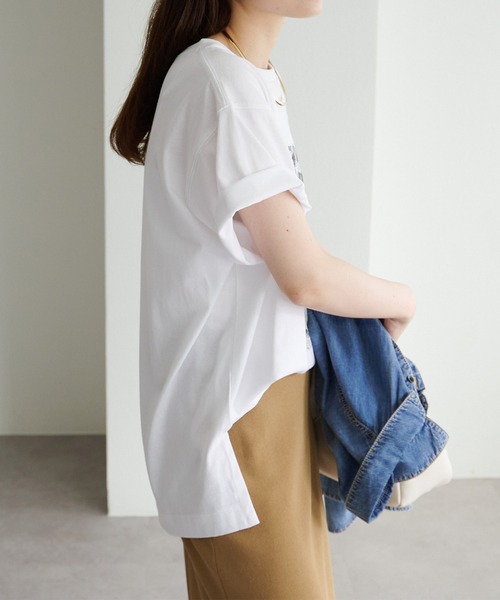 PUAL CE CIN(ピュアルセシン)の「機能素材フォトプリントTシャツ(Tシャツ/カットソー・レディース・ホワイト/グレー/オフホワイト/キャメル・FREE)」の6枚目の写真