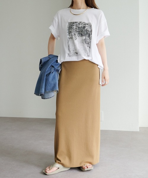 PUAL CE CIN(ピュアルセシン)の「機能素材フォトプリントTシャツ(Tシャツ/カットソー・レディース・ホワイト/グレー/オフホワイト/キャメル・FREE)」の8枚目の写真