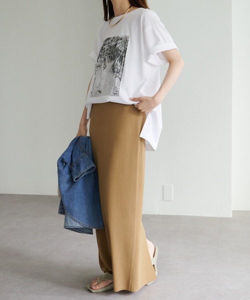 PUAL CE CIN(ピュアルセシン)の「機能素材フォトプリントTシャツ(Tシャツ/カットソー・レディース・ホワイト/グレー/オフホワイト/キャメル・FREE)」の9枚目の写真