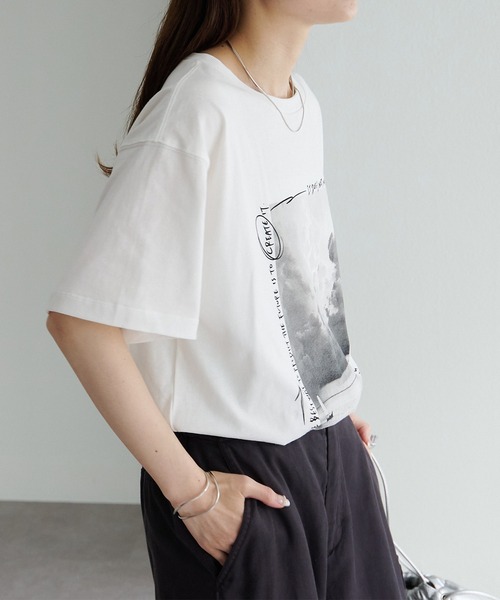 PUAL CE CIN(ピュアルセシン)の「機能素材フォトプリントTシャツ(Tシャツ/カットソー・レディース・ホワイト/グレー/オフホワイト/キャメル・FREE)」の20枚目の写真