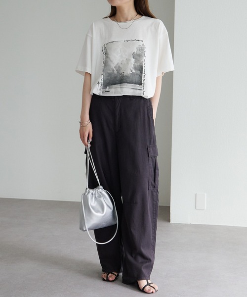 PUAL CE CIN(ピュアルセシン)の「機能素材フォトプリントTシャツ(Tシャツ/カットソー・レディース・ホワイト/グレー/オフホワイト/キャメル・FREE)」の22枚目の写真
