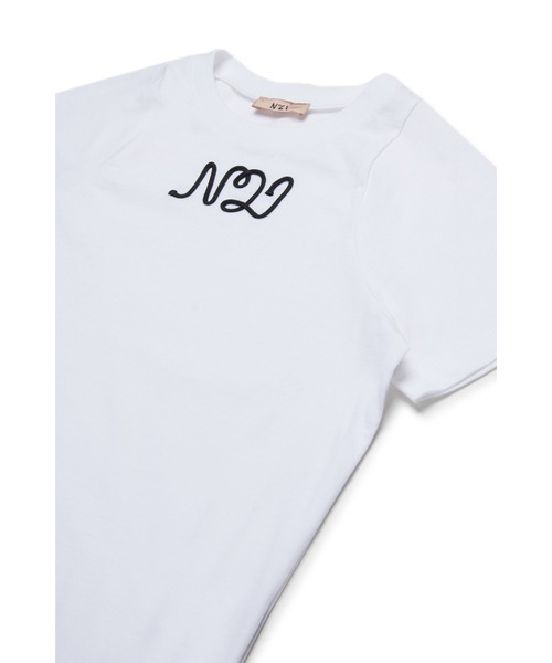 本日のみお値下げN°21 ヌメロヴェントゥーノ　ロゴTシャツ　10Y ホワイト N°21(ヌメロ ヴェントゥーノ)｜【UNISEX】シルバーロゴTシャツ