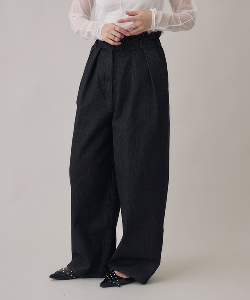 Paradise Picnic（パラダイスピクニック）の「cloche ウエストデザインイージーパンツ（その他パンツ・レディース・ブラック/ネイビー・FREE）」の9枚目の写真