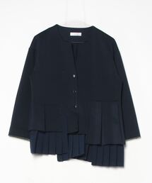 未使用級美品　エイミーロウ　ノーカラー　ジャケット　ネイビー 中古・古着通販】eimee law (エイミーロウ) ノーカラー