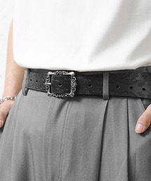 【MinoriTY】レリーフPUレザーベルト メンズ