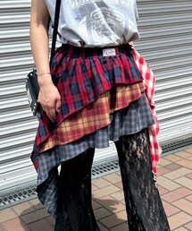 ランダムティアードチェックミニスカート