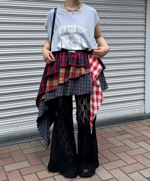 CIAOPANIC(チャオパニック)の「ランダムティアードチェックミニスカート(スカート・レディース・グリーン/レッド/ブラウン・ONE SIZE)」の16枚目の写真