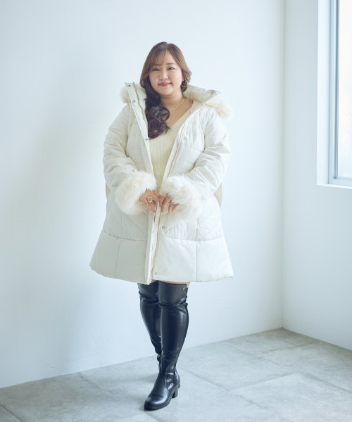 大きいサイズ＞【らめちゃんコラボ】カシュクールペプラムニット