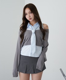 RAY CASSIN | アメスリタイ付シャツレイヤードニット(シャツ/ブラウス)