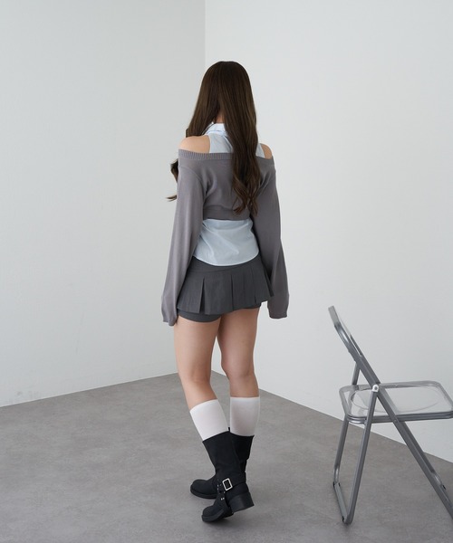 RAY CASSIN（レイカズン）の「アメスリタイ付シャツレイヤードニット（シャツ/ブラウス・レディース・ライトベージュ/ブルー系その他2/ブルー系その他3・FREE）」の15枚目の写真