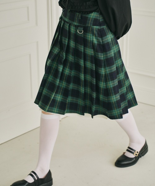idem（イデム）の「layered medium pleats skirt / レイヤード風ミディスカート（スカート・レディース・グレー/グリーン/ブラック/その他/モカ/ベージュ・FREE）」の5枚目の写真