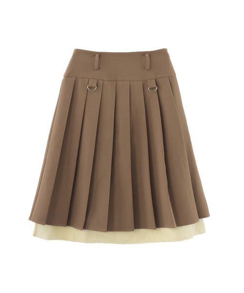 idem（イデム）の「layered medium pleats skirt / レイヤード風ミディスカート（スカート・レディース・グレー/グリーン/ブラック/その他/モカ/ベージュ・FREE）」の3枚目の写真