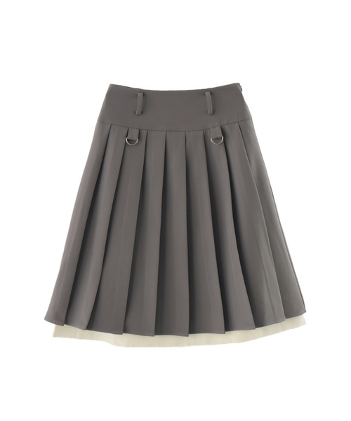 layered medium pleats skirt / レイヤード風ミディスカート（スカート