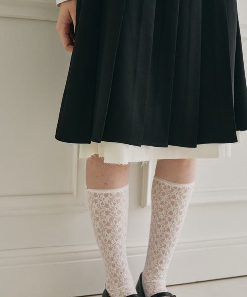 idem（イデム）の「layered medium pleats skirt / レイヤード風ミディ