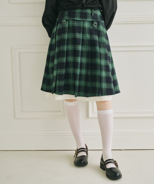 idem（イデム）の「layered medium pleats skirt / レイヤード風ミディスカート（スカート・レディース・グレー/グリーン/ブラック/その他/モカ/ベージュ・FREE）」の8枚目の写真