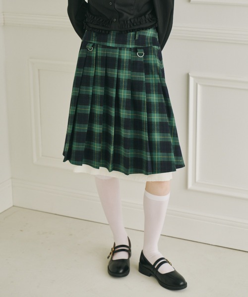 idem（イデム）の「layered medium pleats skirt / レイヤード風ミディスカート（スカート・レディース・グレー/グリーン/ブラック/その他/モカ/ベージュ・FREE）」の15枚目の写真