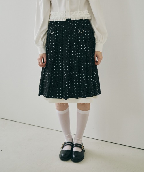 idem（イデム）の「layered medium pleats skirt / レイヤード風ミディスカート（スカート・レディース・グレー/グリーン/ブラック/その他/モカ/ベージュ・FREE）」の14枚目の写真