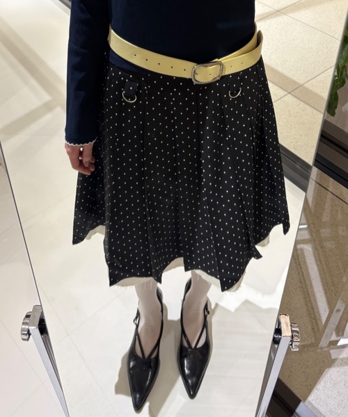 layered medium pleats skirt / レイヤード風ミディスカート（スカート