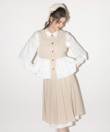 idem（イデム）の「layered medium pleats skirt / レイヤード風ミディスカート（スカート）」