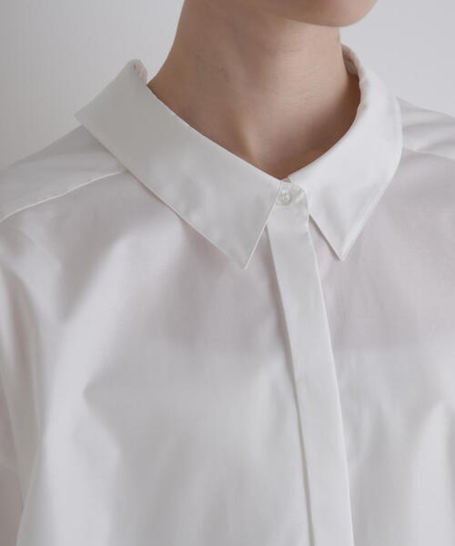 LE PHIL(ルフィル)の「◆ラスターブロードバックスリットブラウス(シャツ/ブラウス・レディース・ホワイト/ブルー/ブラック・F)」の12枚目の写真