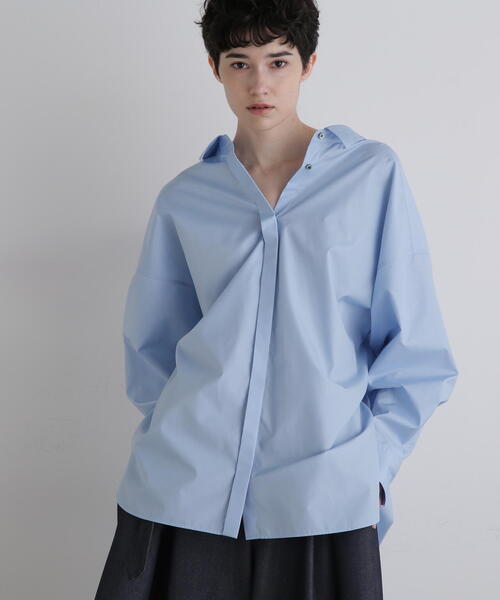 LE PHIL(ルフィル)の「◆ラスターブロードバックスリットブラウス(シャツ/ブラウス・レディース・ホワイト/ブルー/ブラック・F)」の18枚目の写真