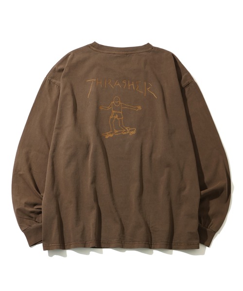 THRASHER(スラッシャー)の「【THRASHER/スラッシャー】マークゴンザレスアート ピグメント加工 ロングスリーブTシャツ(Tシャツ/カットソー・メンズ・チャコール/ネイビー/ブラウン/ピンク・M/L/XL)」の6枚目の写真