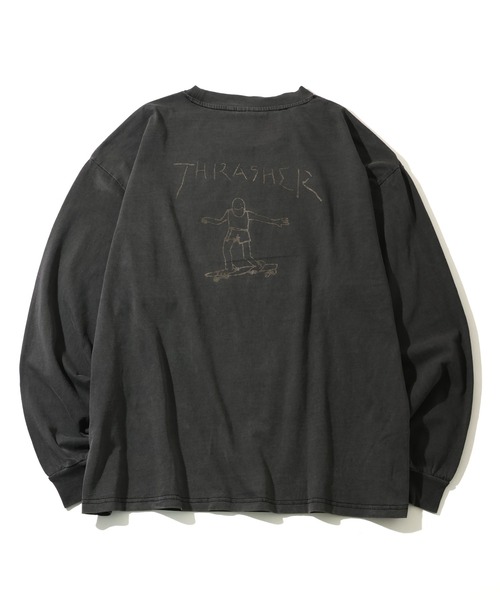 THRASHER(スラッシャー)の「【THRASHER/スラッシャー】マークゴンザレスアート ピグメント加工 ロングスリーブTシャツ(Tシャツ/カットソー・メンズ・チャコール/ネイビー/ブラウン/ピンク・M/L/XL)」の5枚目の写真