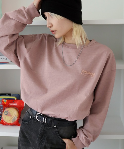 THRASHER(スラッシャー)の「【THRASHER/スラッシャー】マークゴンザレスアート ピグメント加工 ロングスリーブTシャツ(Tシャツ/カットソー・メンズ・チャコール/ネイビー/ブラウン/ピンク・M/L/XL)」の15枚目の写真
