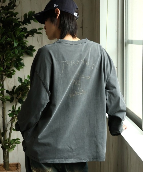 THRASHER(スラッシャー)の「【THRASHER/スラッシャー】マークゴンザレスアート ピグメント加工 ロングスリーブTシャツ(Tシャツ/カットソー・メンズ・チャコール/ネイビー/ブラウン/ピンク・M/L/XL)」の12枚目の写真