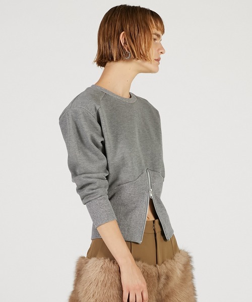 PRANK PROJECT（プランクプロジェクト）の「フロントジップショルダーパットスウェット / Front Zip Shoulder Pad Sweatshirt（スウェット・レディース・グレー/ブラック/アイボリー・FREE）」の14枚目の写真