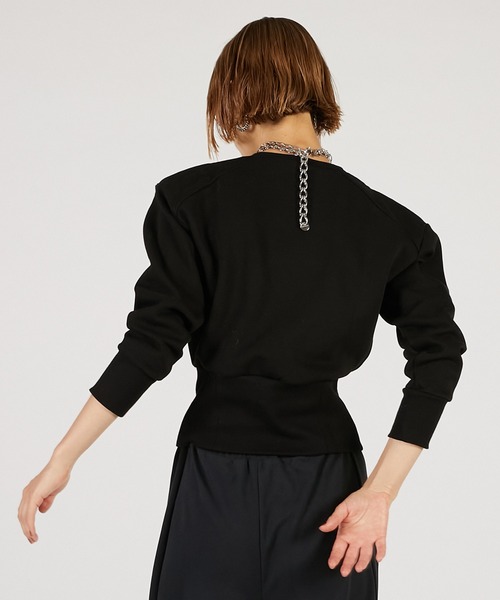 PRANK PROJECT（プランクプロジェクト）の「フロントジップショルダーパットスウェット / Front Zip Shoulder Pad Sweatshirt（スウェット・レディース・グレー/ブラック/アイボリー・FREE）」の16枚目の写真