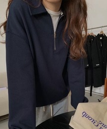 ハーフジップスウェットシャツ