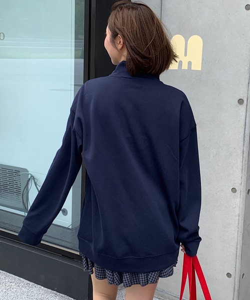 Teem Store(チームストア)の「ハーフジップスウェットシャツ(スウェット・レディース・ネイビー/グレー/ブラック/ライトグレー/チャコール・M/L)」の20枚目の写真