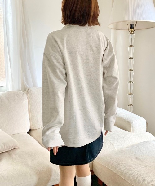 Teem Store(チームストア)の「ハーフジップスウェットシャツ(スウェット・レディース・ネイビー/グレー/ブラック/ライトグレー/チャコール・M/L)」の22枚目の写真