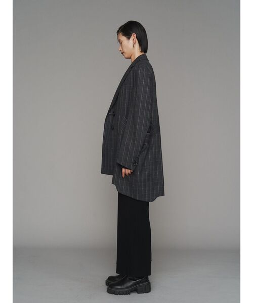 UN3D.（アンスリード）の「LINE CHECK INSERT DESIGN JK / ラインチェックインサートデザインジャケット（テーラードジャケット・レディース・キャメル/グレー・38/36）」の14枚目の写真