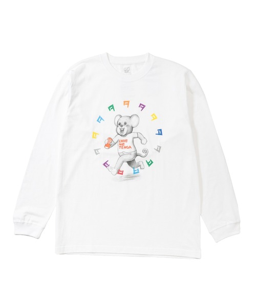 漫☆画太郎×TENGA マルチカラードクミ 長袖Tシャツ ホワイト（T