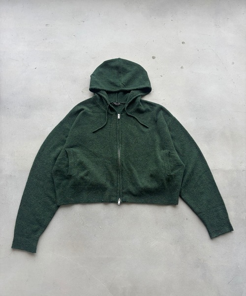 MandO（Auntie Rosa）（エムオー）の「ショート丈ニットジップフーディ/ニットパーカー（ニット/セーター・メンズ・ブラック/グリーン・LARGE/MEDIUM）」の14枚目の写真