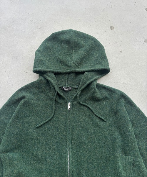 MandO（Auntie Rosa）（エムオー）の「ショート丈ニットジップフーディ/ニットパーカー（ニット/セーター・メンズ・ブラック/グリーン・LARGE/MEDIUM）」の15枚目の写真