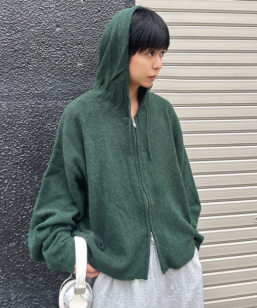 MandO（エムオー）（エムオー）の「ショート丈ニットジップフーディ/ニットパーカー（ニット/セーター・メンズ・ブラック/グリーン・LARGE/MEDIUM）」の19枚目の写真