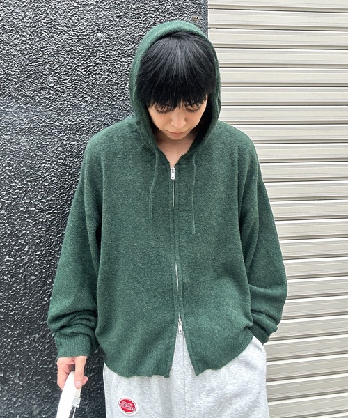 MandO（エムオー）（エムオー）の「ショート丈ニットジップフーディ/ニットパーカー（ニット/セーター・メンズ・ブラック/グリーン・LARGE/MEDIUM）」の20枚目の写真