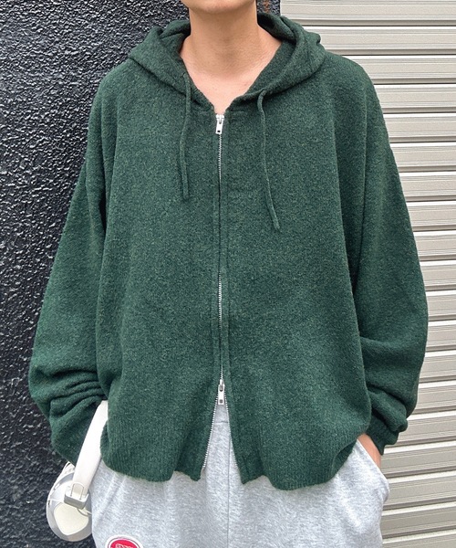 MandO（エムオー）（エムオー）の「ショート丈ニットジップフーディ/ニットパーカー（ニット/セーター・メンズ・ブラック/グリーン・LARGE/MEDIUM）」の21枚目の写真
