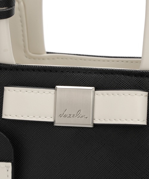 dazzlin（ダズリン）の「【dazzlin/ダズリン】バレッタリボン　カードケース付 両アオリポケット　花柄裏地トートバッグ／500mlペットボトル収納可（トートバッグ・レディース・ベージュ/ダークブラウン/ブラック×ホワイト/ブラック/グレー・FREE）」の20枚目の写真