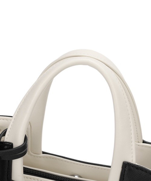 dazzlin（ダズリン）の「【dazzlin/ダズリン】バレッタリボン　カードケース付 両アオリポケット　花柄裏地トートバッグ／500mlペットボトル収納可（トートバッグ・レディース・ベージュ/ダークブラウン/ブラック×ホワイト/ブラック/グレー・FREE）」の19枚目の写真