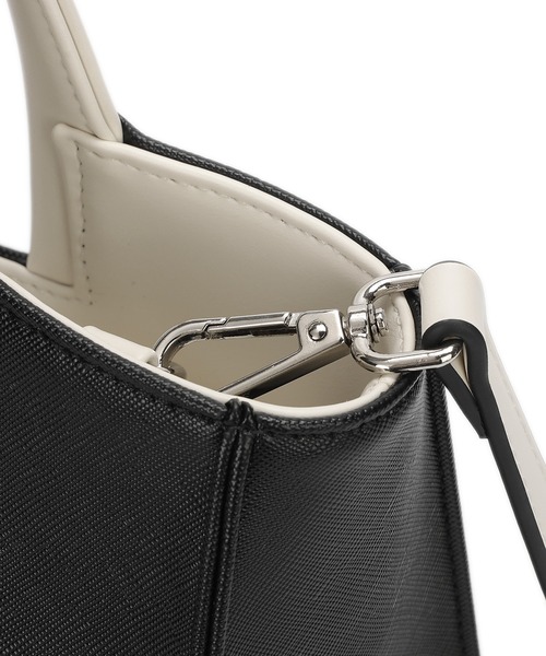 dazzlin（ダズリン）の「【dazzlin/ダズリン】バレッタリボン　カードケース付 両アオリポケット　花柄裏地トートバッグ／500mlペットボトル収納可（トートバッグ・レディース・ベージュ/ダークブラウン/ブラック×ホワイト/ブラック/グレー・FREE）」の18枚目の写真