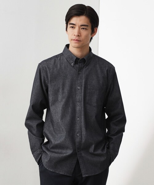 THE SHOP TK （ザ ショップ ティーケー ）の「エバーデニムシャツ【色落ちしにくい/洗濯機OK】（シャツ/ブラウス・メンズ・ネイビー/ブラック・01/02/03/04）」の2枚目の写真