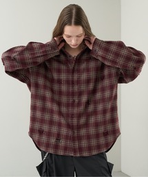 KUUUPY | Distressed Ombre Check Shirt - ダメージオンブレチェックシャツ(シャツ/ブラウス)