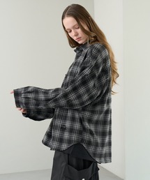 KUUUPY | Distressed Ombre Check Shirt - ダメージオンブレチェックシャツ(シャツ/ブラウス)